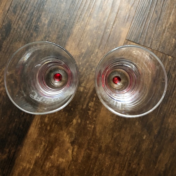 Set of two 2.5 - 3 ounce cordial liqueur glasses di Amore handblown shot glasses - Picture 3 of 8